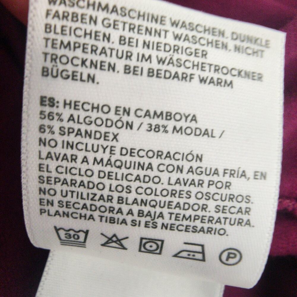 Lands' End Women's 3/4 Sleeve Lightweight Jersey Embellished Top Vivid Plum M - Picture 10 of 10